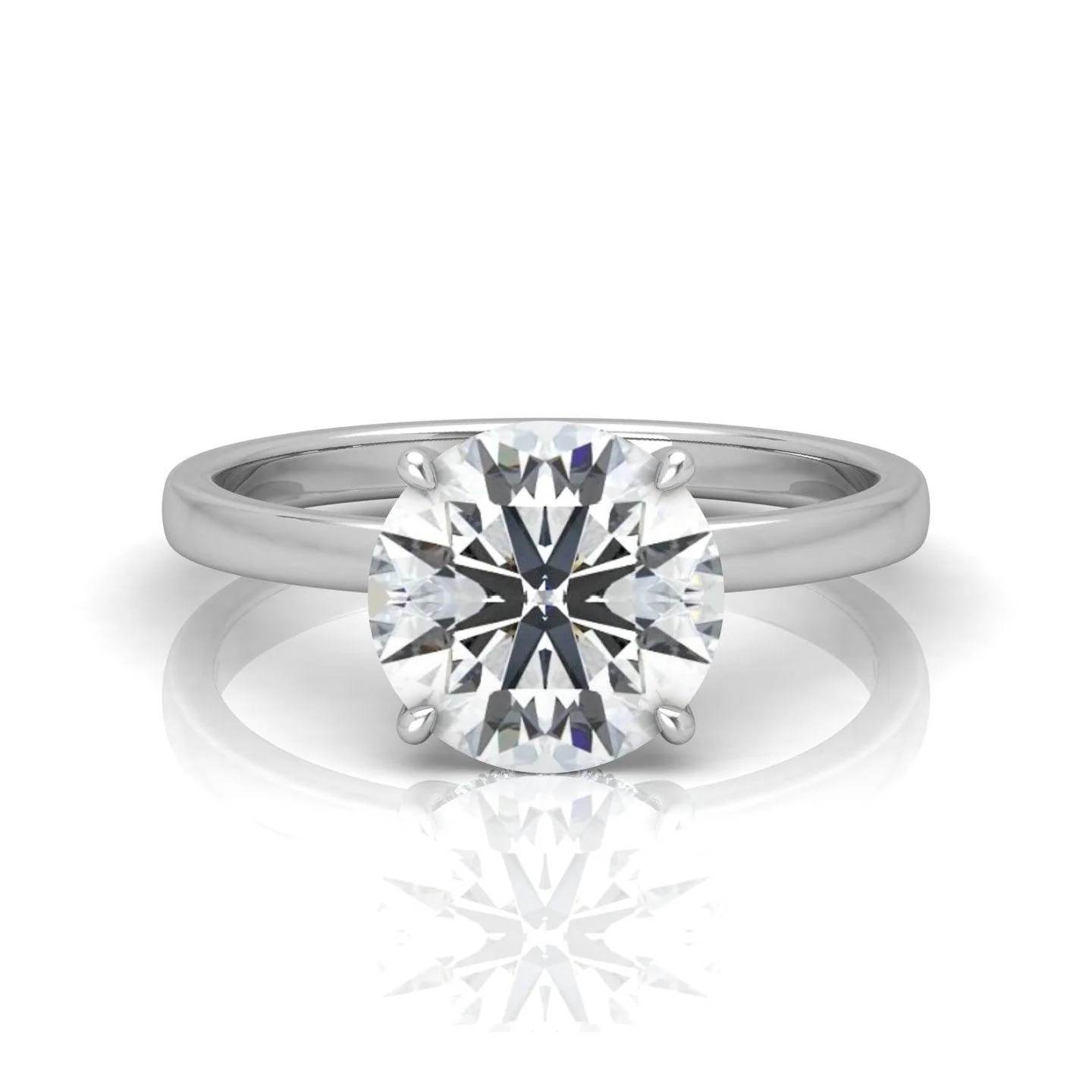 Classic Solitaire Hidden Halo Engagement Ring - Image 7