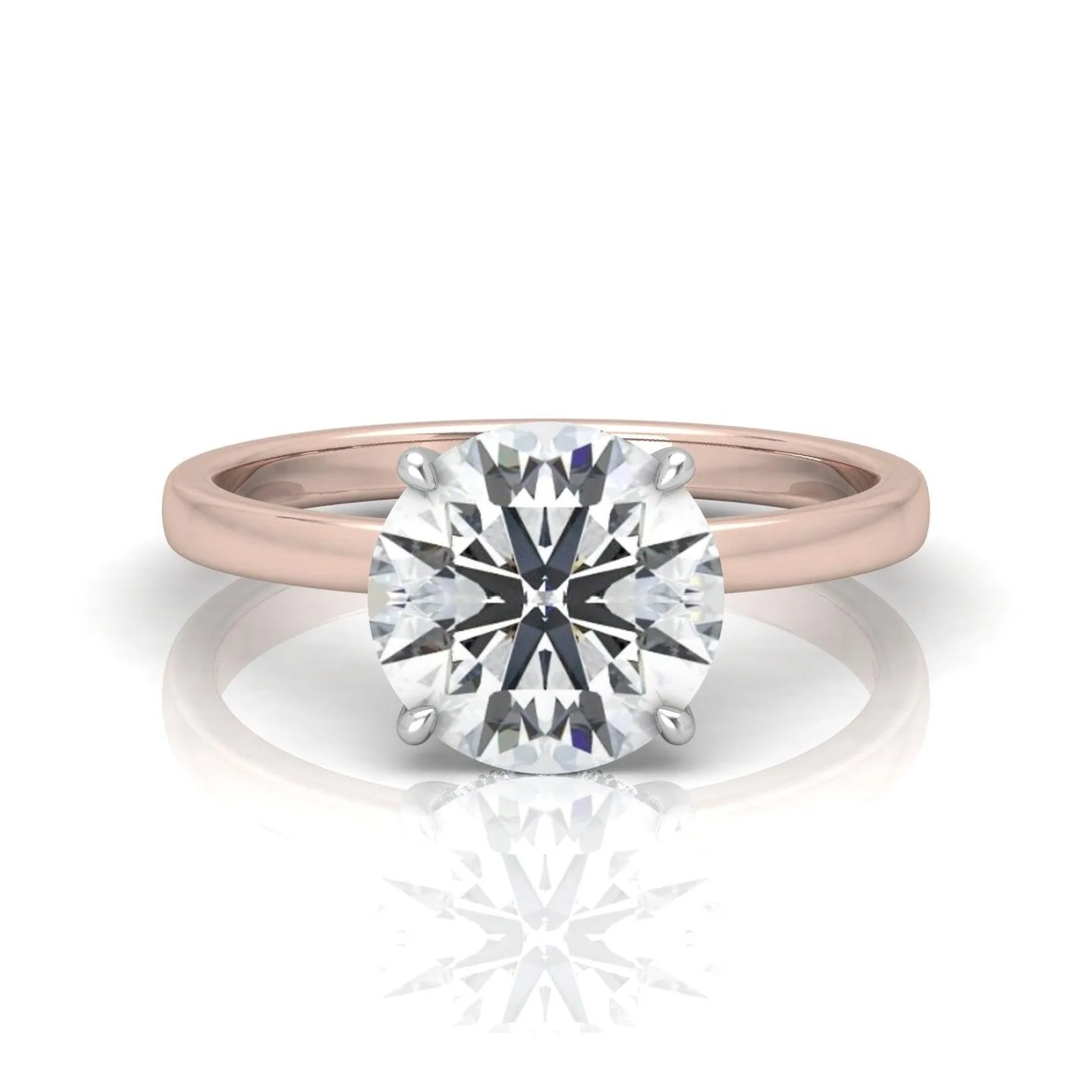 Classic Solitaire Hidden Halo Engagement Ring - Image 8