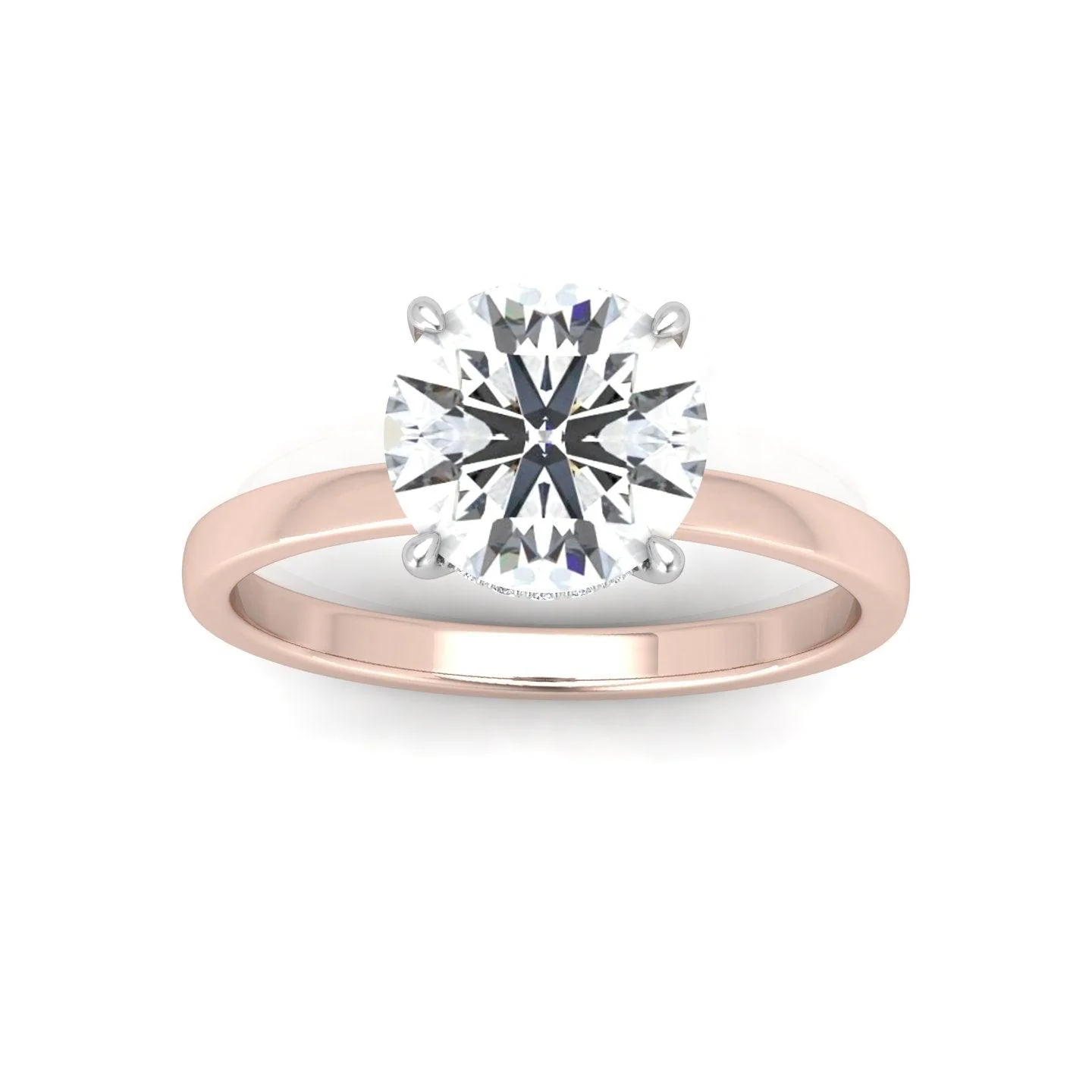 Classic Solitaire Hidden Halo Engagement Ring - Image 9