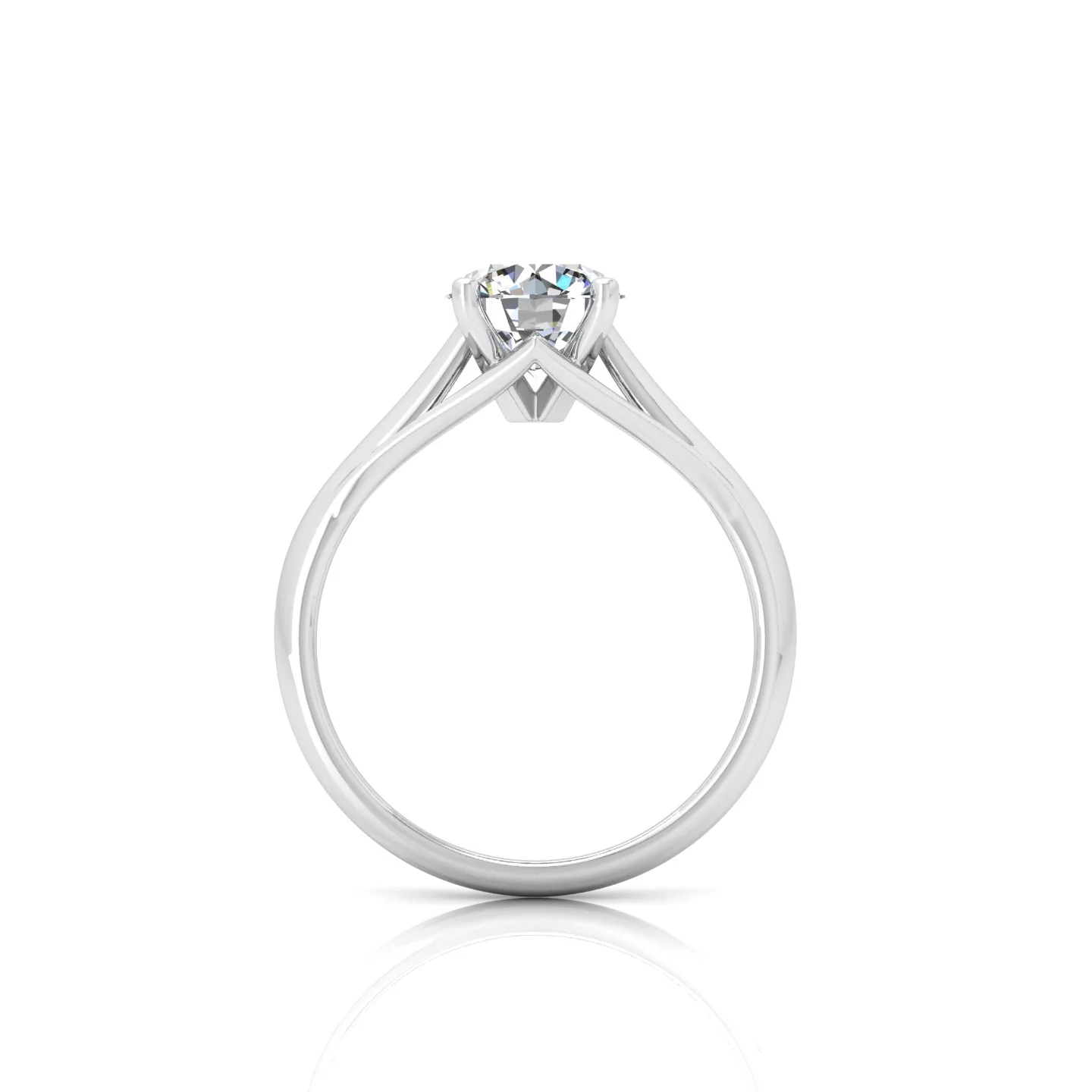 1.00 Carat D/VS Lab Round Diamond Spilt Shank Solitaire Engagement Ring For Women - Image 2