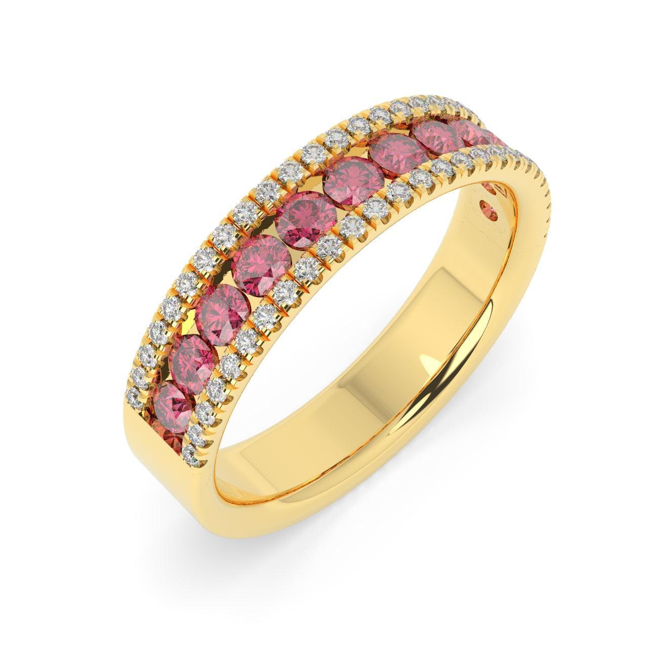 Ruby and Diamond Designer Half Eternity Ring 1.50Ct - Image 2