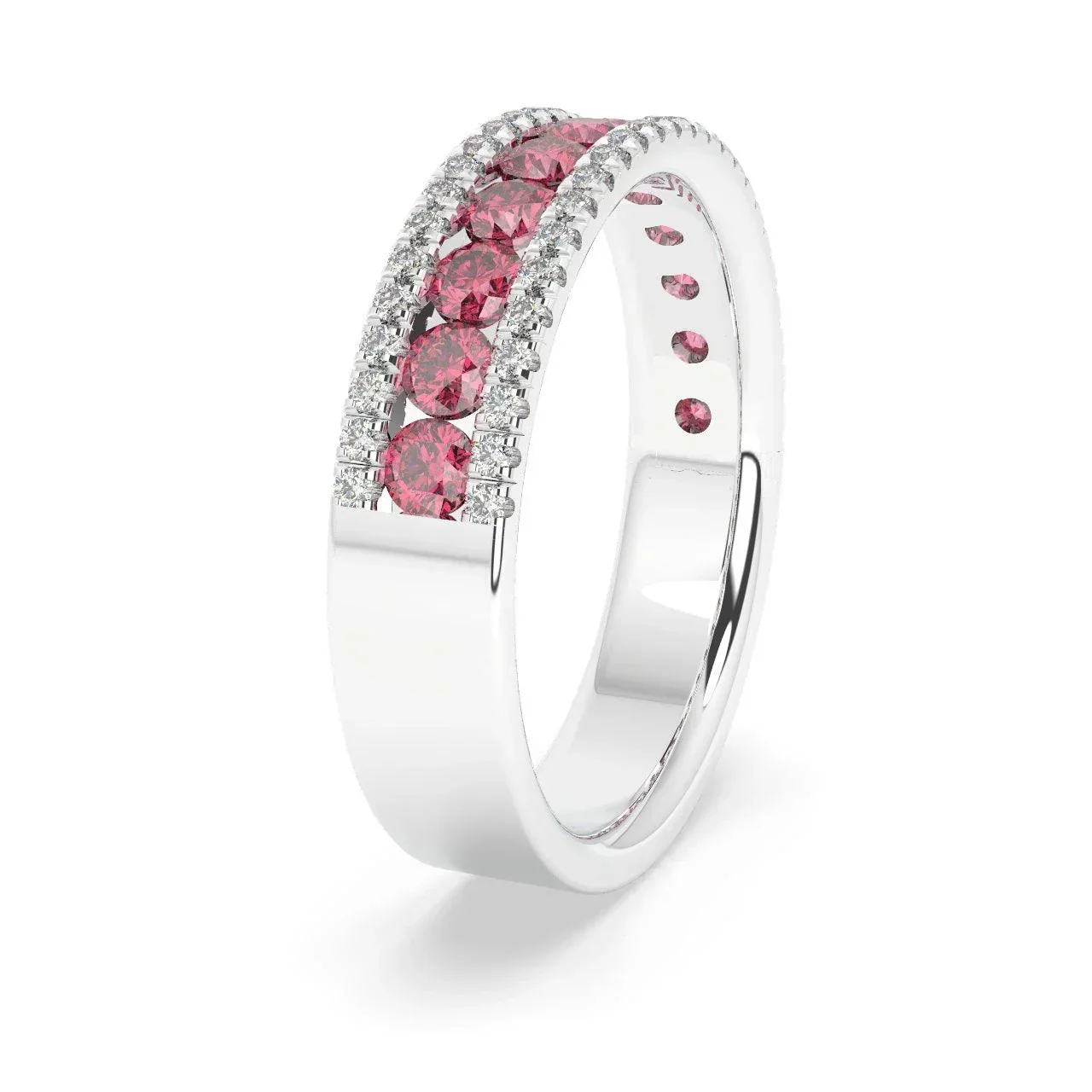 Ruby and Diamond Designer Half Eternity Ring 1.50Ct - Image 5