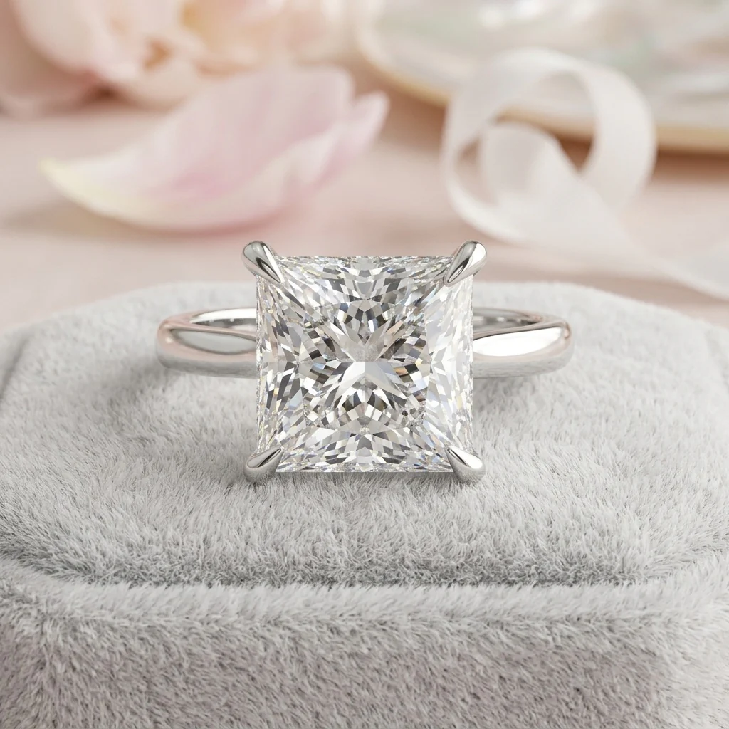 SALE – IGI Certified F/VS 3.00CT–5.00CT Princess Diamond Solitaire Engagement Ring