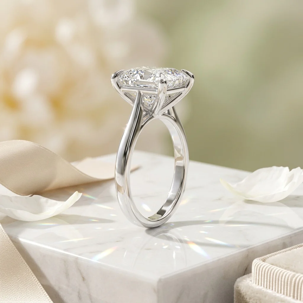 SALE – IGI Certified F/VS 3.00CT–5.00CT Princess Diamond Solitaire Engagement Ring - Image 3