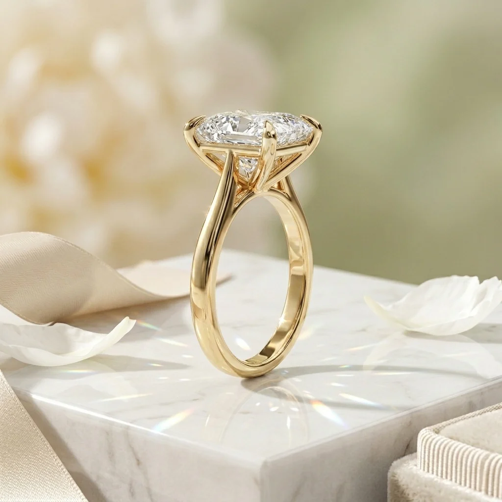SALE – IGI Certified F/VS 3.00CT–5.00CT Princess Diamond Solitaire Engagement Ring - Image 5
