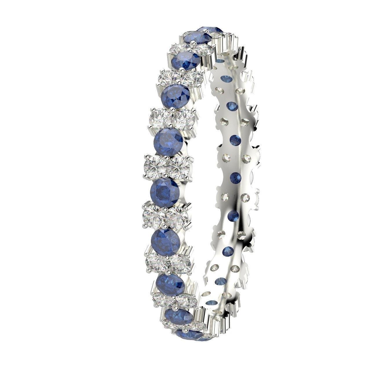 Sapphire and Diamond Garland Full Eternity Ring 1.50Ct - Image 3