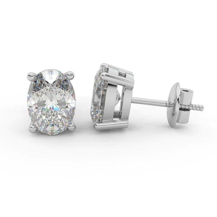 Special Gift ! 1.10Ct D/VS Oval Cut Diamond Stud Earrings In 18K White Gold - Image 3