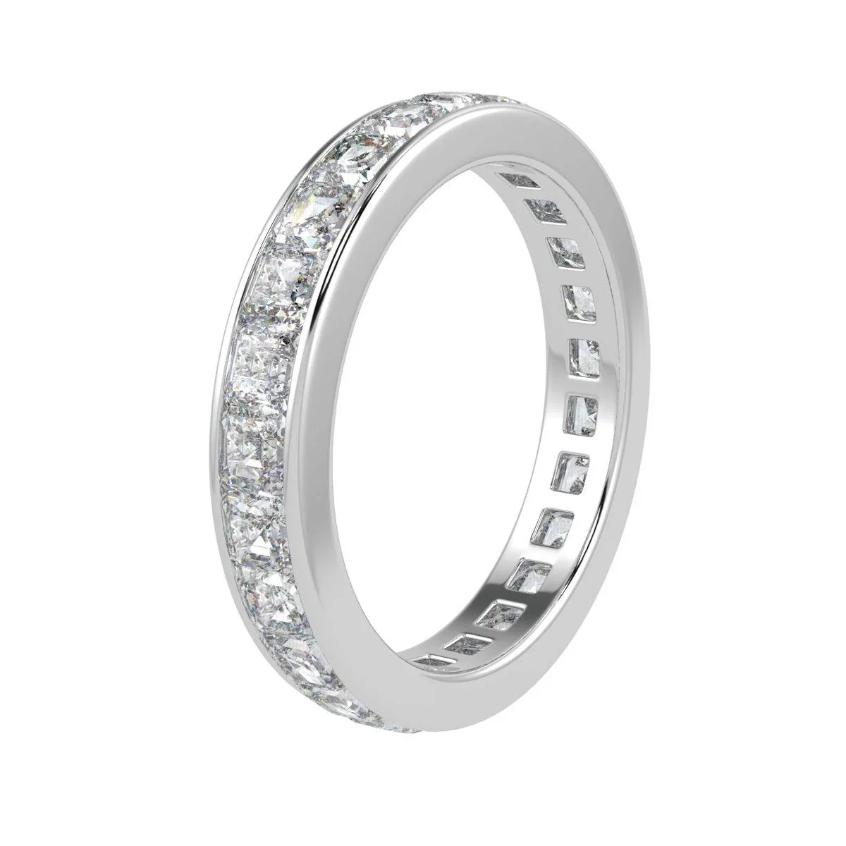 Special Offer ! Platinum D/VS Asscher Diamond Full Eternity Ring for Women's - 2.00Ct - Image 4