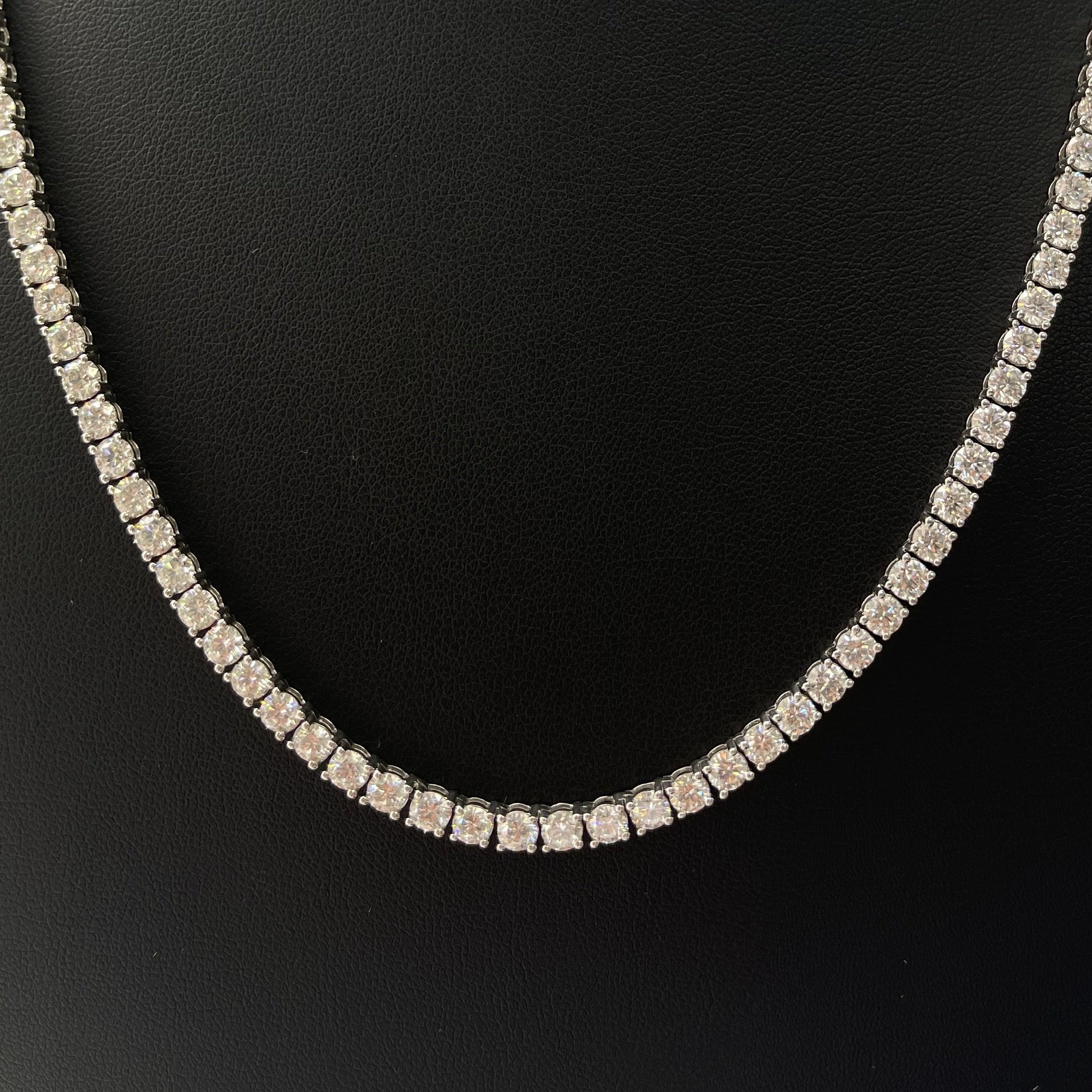 D/VVS 27.00Ct Round Diamond Tennis Necklace in Hallmarked White Gold 21 inches - Image 3
