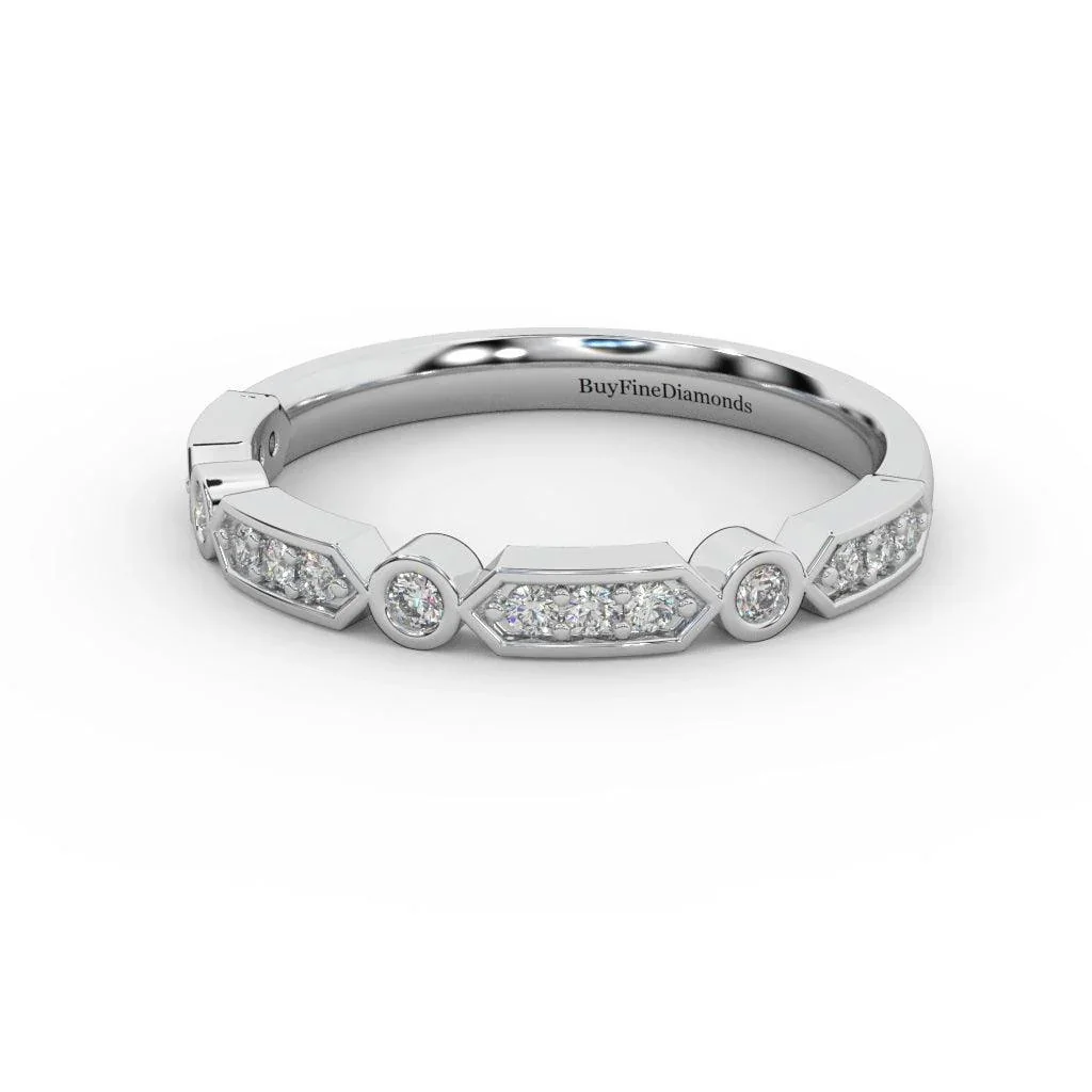 Stunning Round Brilliant Diamond Stacking Wedding Band Ring - Image 2