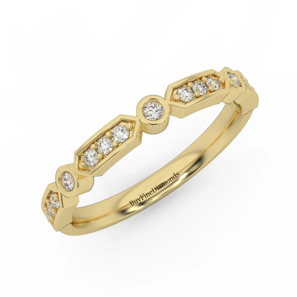 Stunning Round Brilliant Diamond Stacking Wedding Band Ring - Image 3