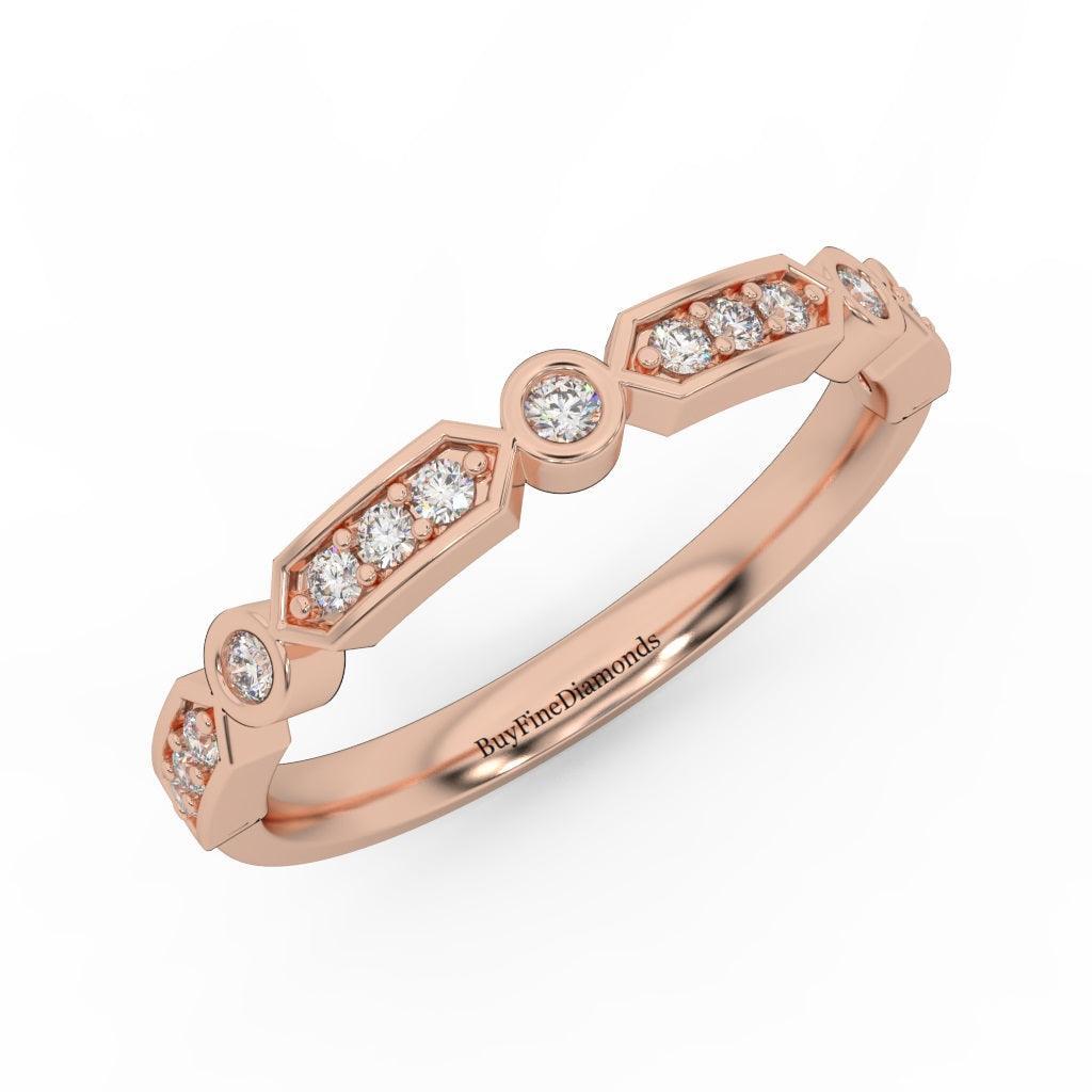 Stunning Round Brilliant Diamond Stacking Wedding Band Ring - Image 4