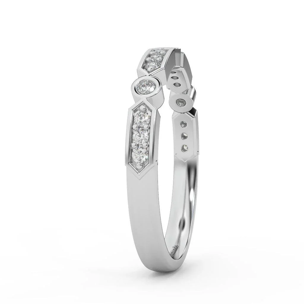 Stunning Round Brilliant Diamond Stacking Wedding Band Ring - Image 6