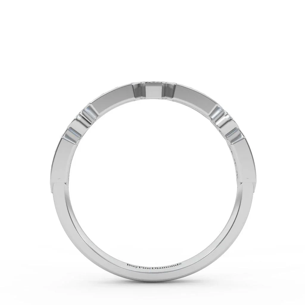 Stunning Round Brilliant Diamond Stacking Wedding Band Ring - Image 8