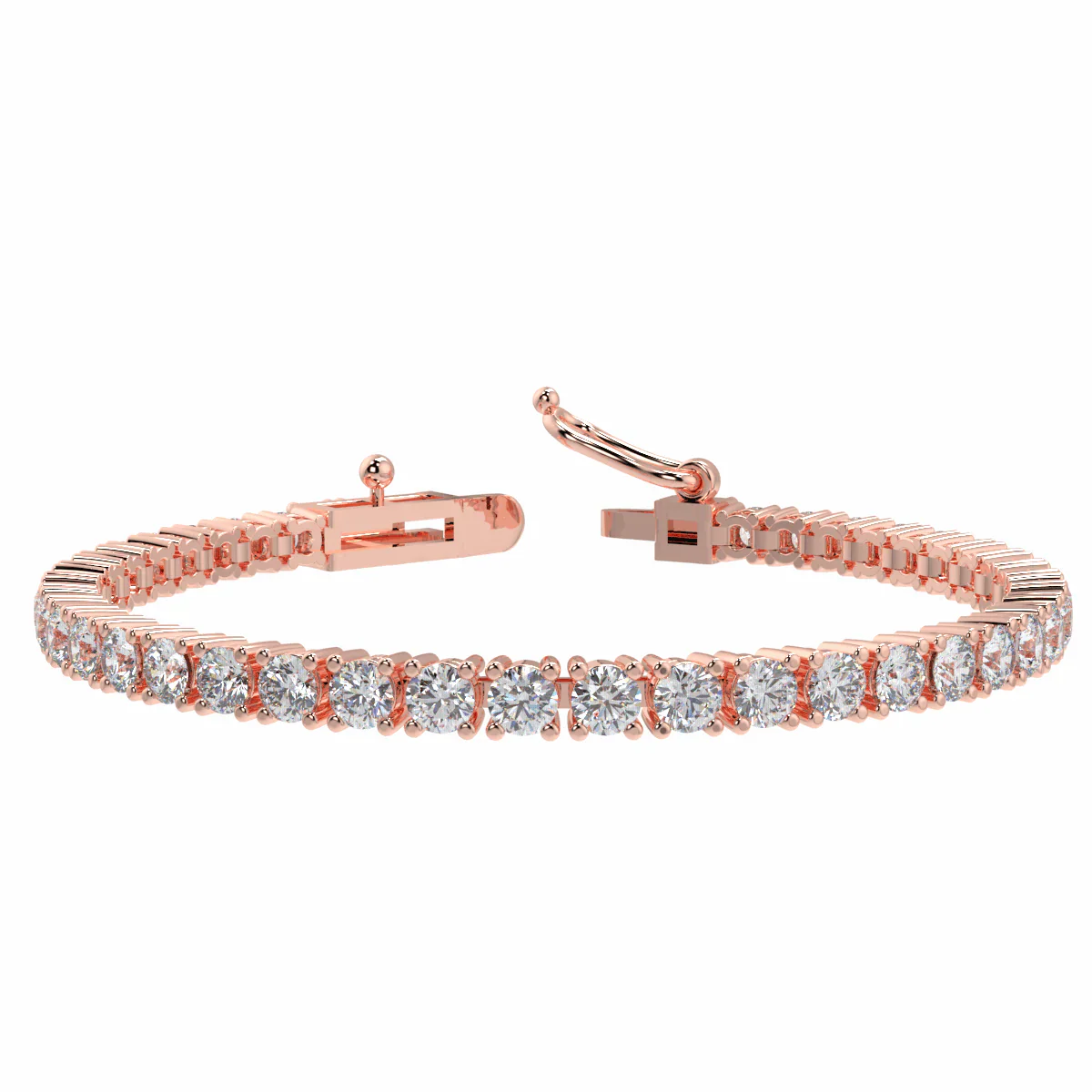 2.00ct D/VS Lab Round Diamond Claw Set Tennis Bracelet in 18k Gold - Image 5