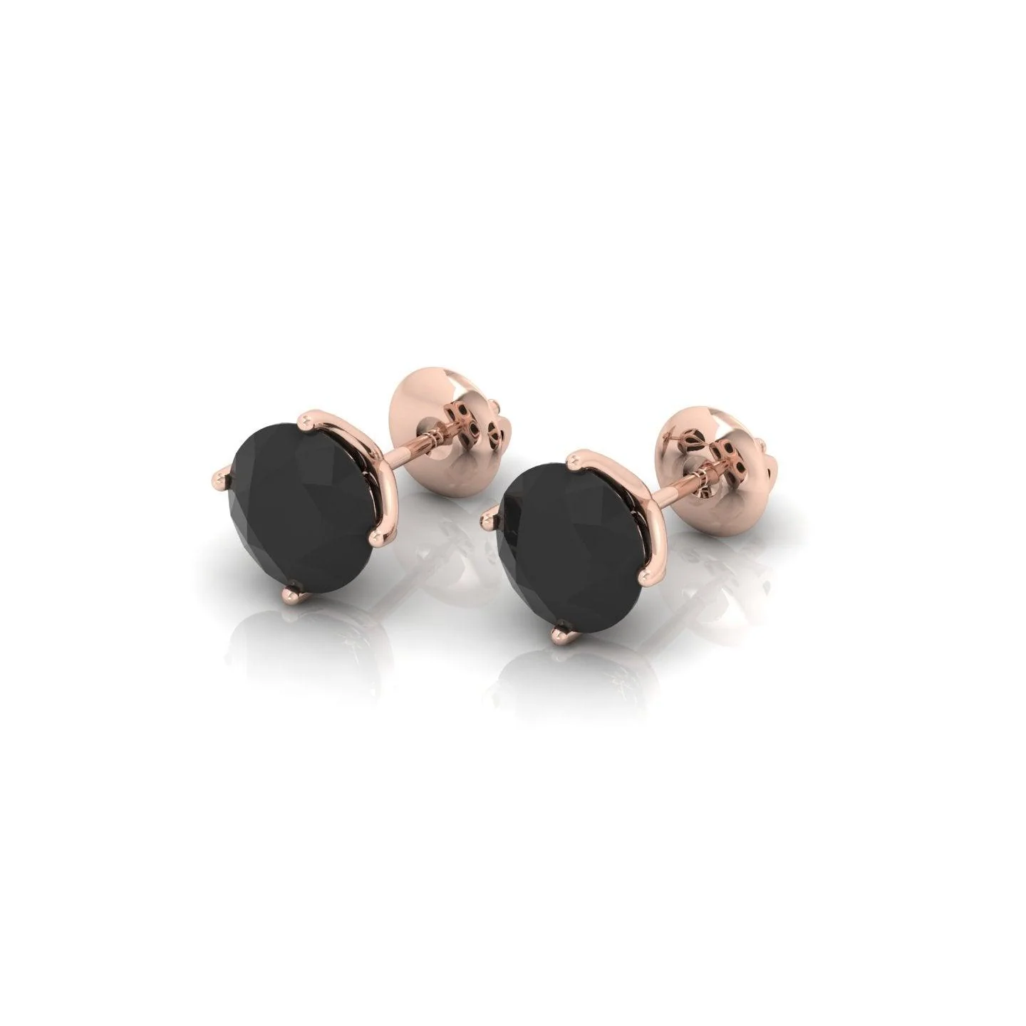 1.00 Carat Black Diamond Women's Stud Earrings - Image 3