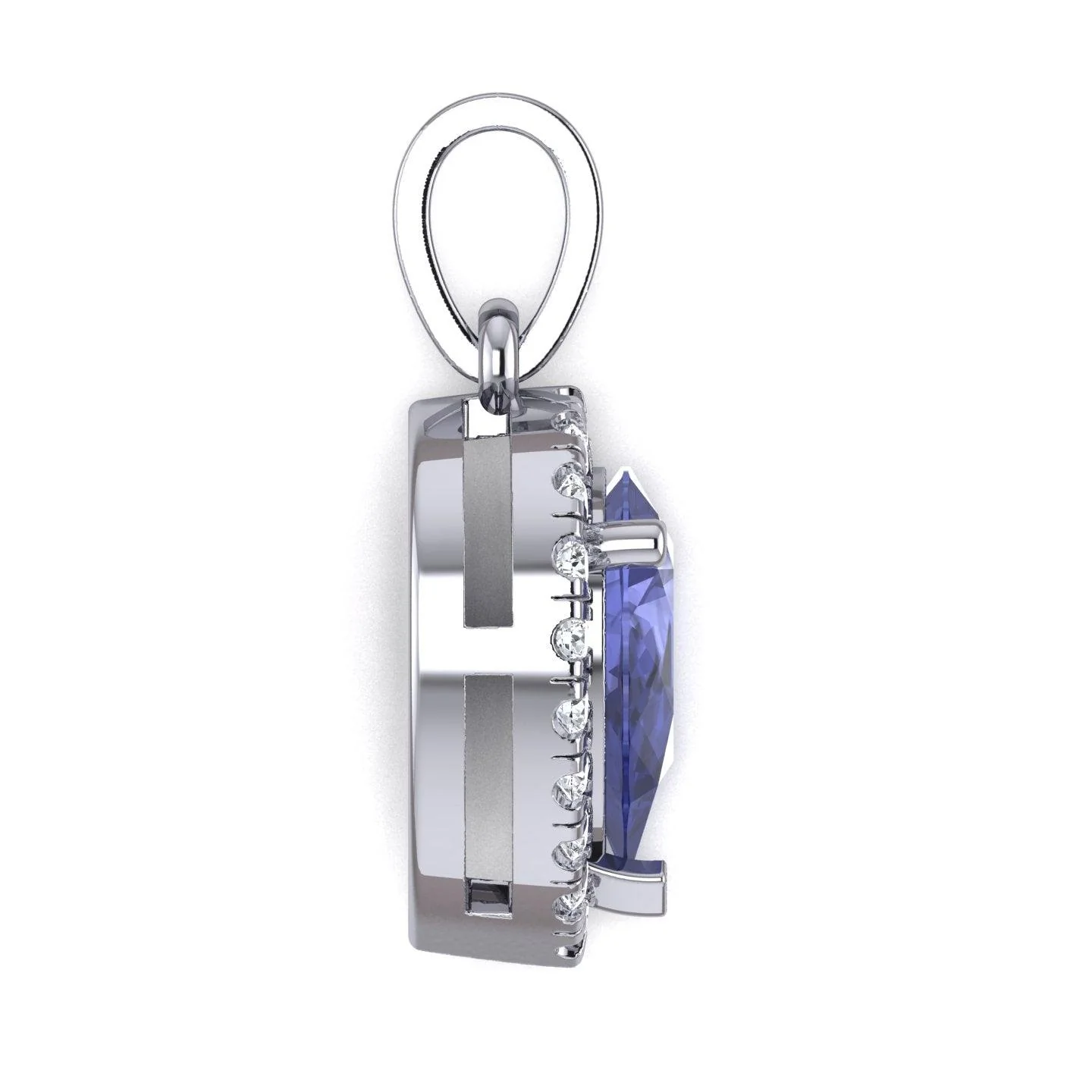 Pear Shape Tanzanite & diamond Women's Pendant - 2.00 Carat - Image 2