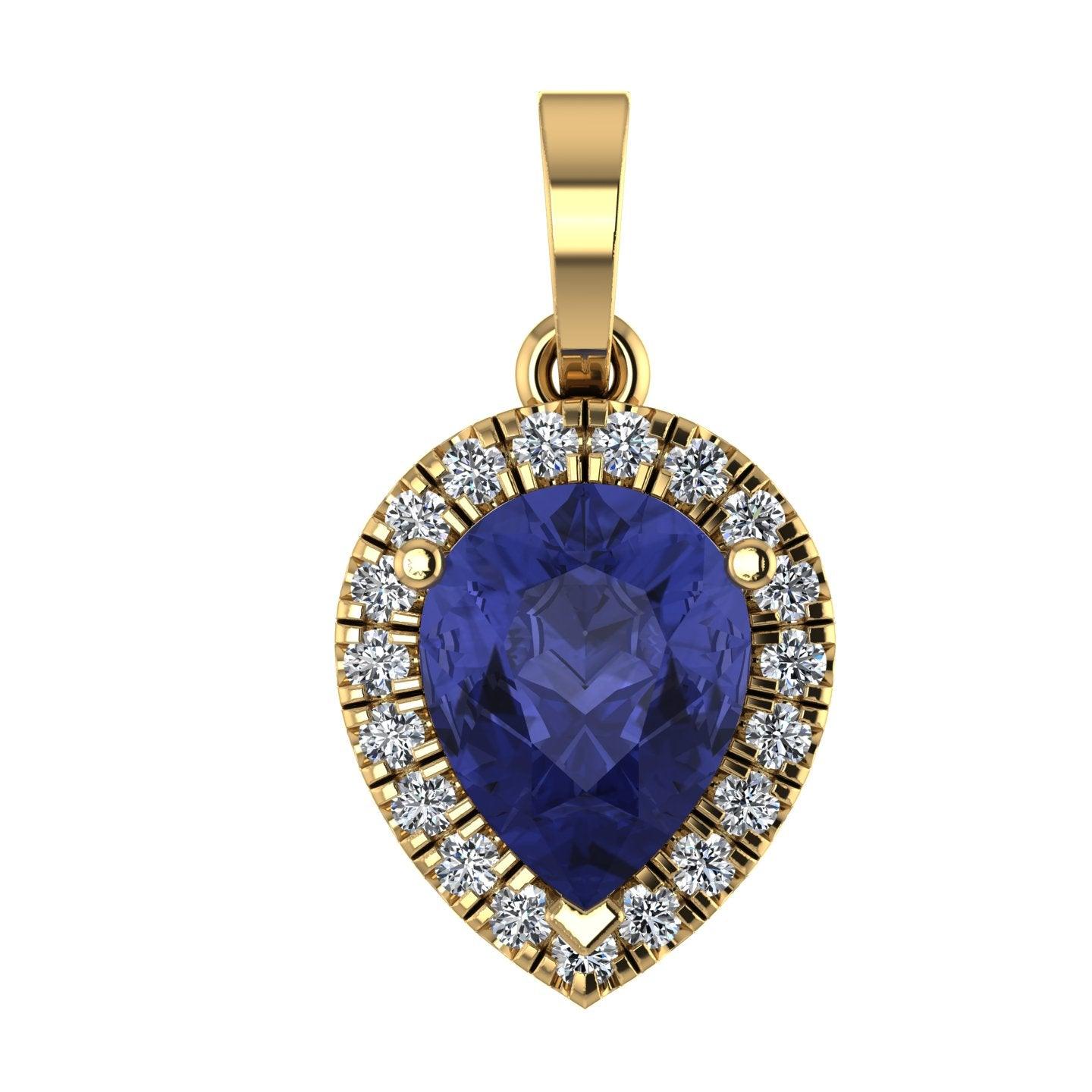 Pear Shape Tanzanite & diamond Women's Pendant - 2.00 Carat - Image 5