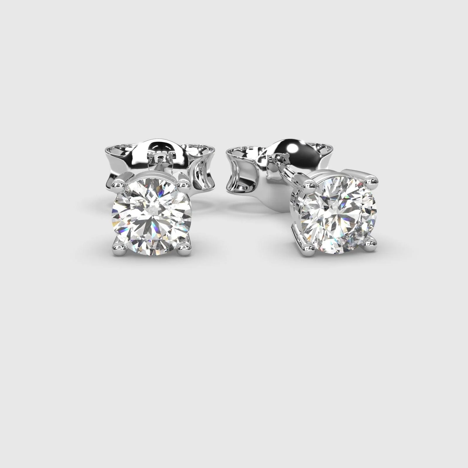 Best Gift ! D/VVS Round Diamond Stud Earrings in White Gold - 0.25 - 0.50Carat - Image 3