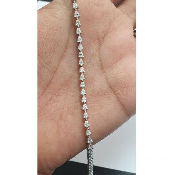 D/VS Quality 2.00 CT 100% Natural Pear Diamond Tennis Platinum Bracelet For Women - Image 6